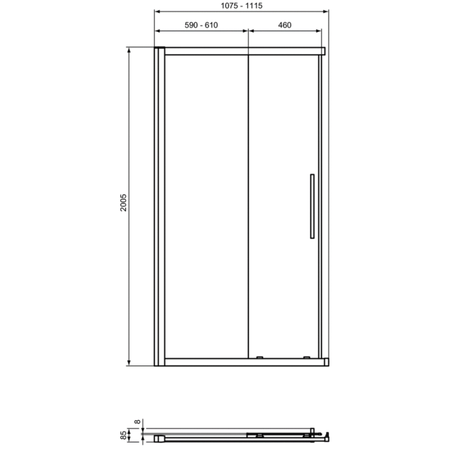 Ideal Standard I.Life душевая дверь 110 см T4858EO