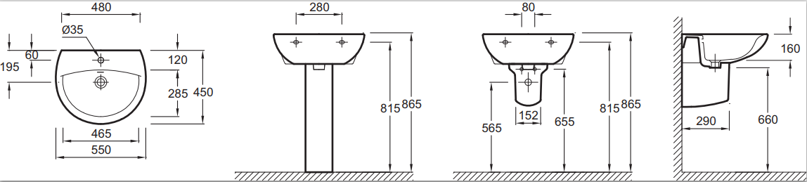 Jacob Delafon Patio E4158NG-00 раковина подвесная 55 см