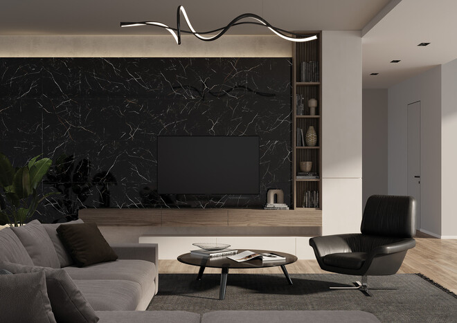 Керамогранит Cersanit Nero полированный HG черный ректификат 60x120 A17442