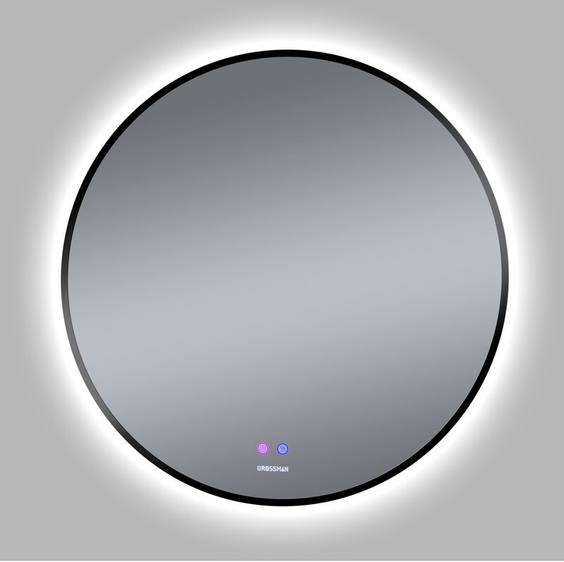 Зеркало Grossman COSMO-норма BLACK (800*800*45) LED с сенсорным выключателем и подогревом 1980802