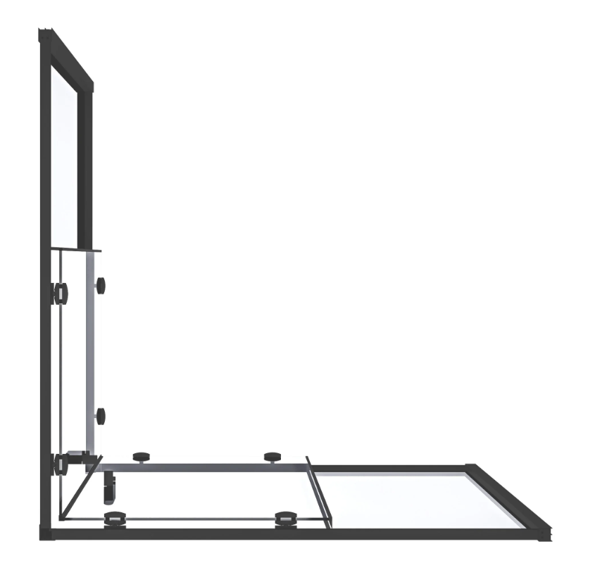 BAS Lite CR-100-C-B душевое ограждение 1000х1000х1900 Черный ЛТ00023