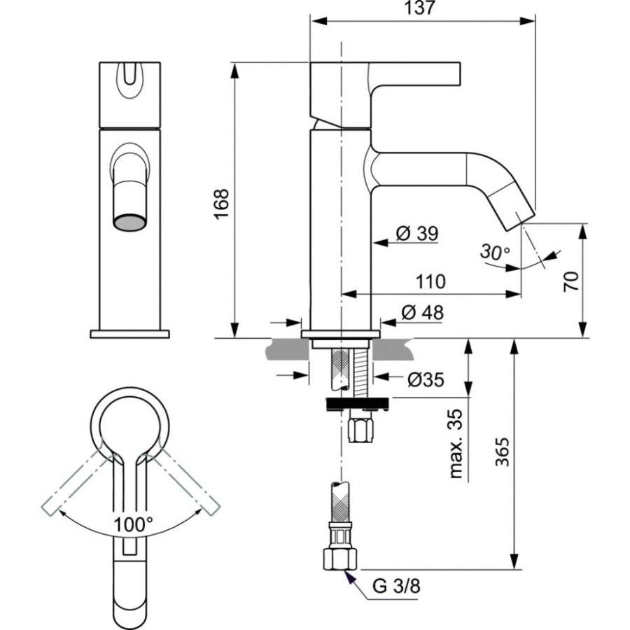 Ideal Standard Joy смеситель для раковины BC776AA