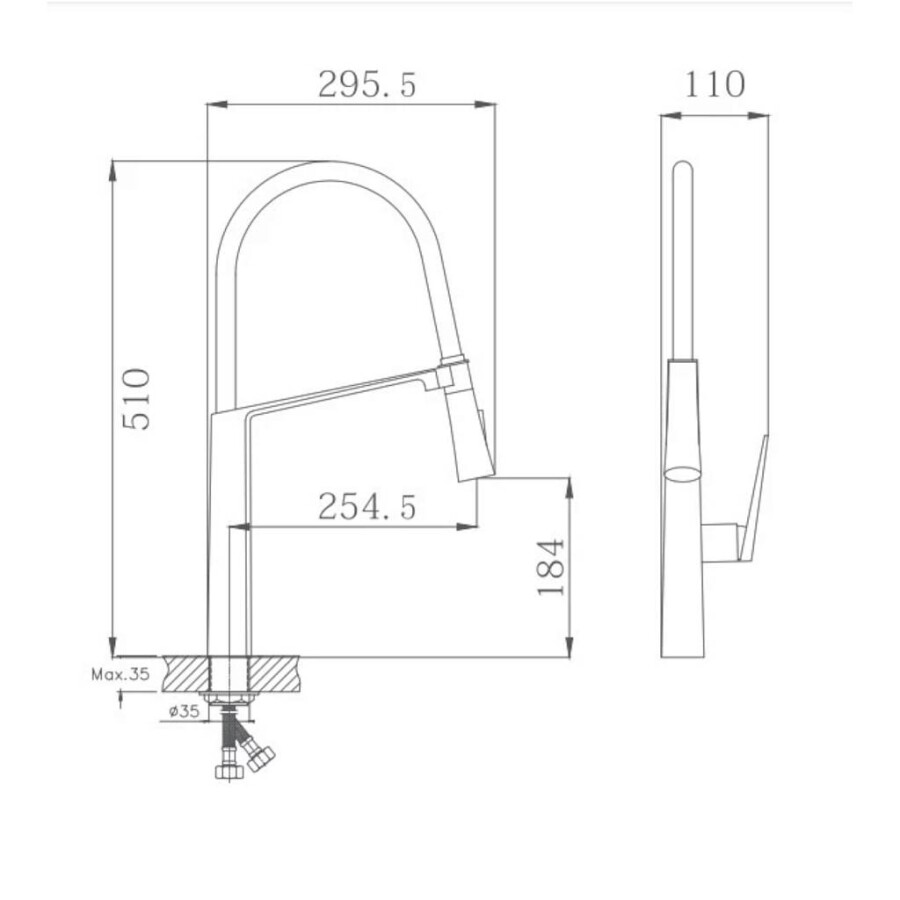 Смеситель для кухни с гибким изливом на кронштейне с магнитом Haiba HB73827 Хром/Cерый