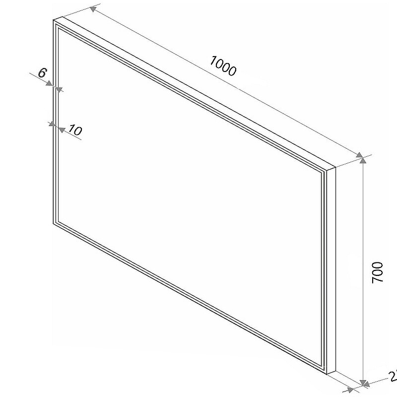 Зеркало Sintesi Armadio Black 100 с LED-подсветкой 1000x700 SIN-SPEC-ARMADIO-black-100