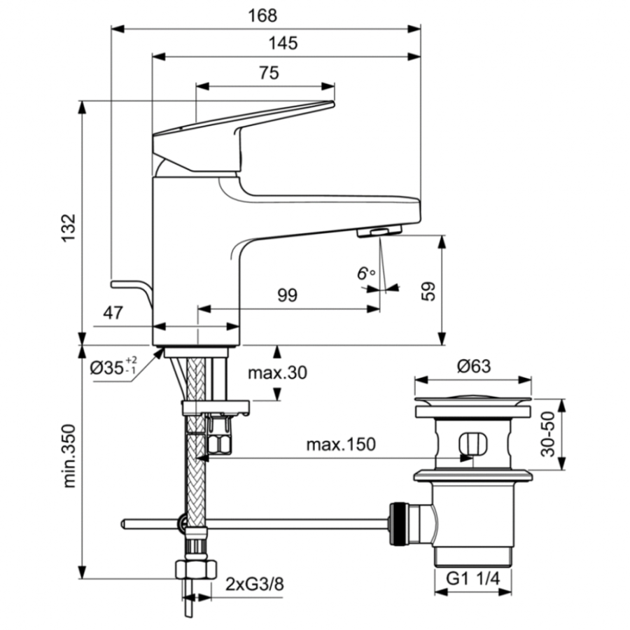 Ideal Standard Ceraplan смеситель для раковины BD273AA