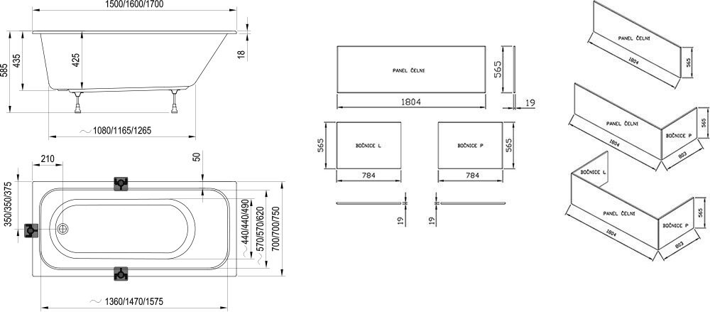 Ravak Chrome Slim 160*70 ванна акриловая прямоугольная C731300000