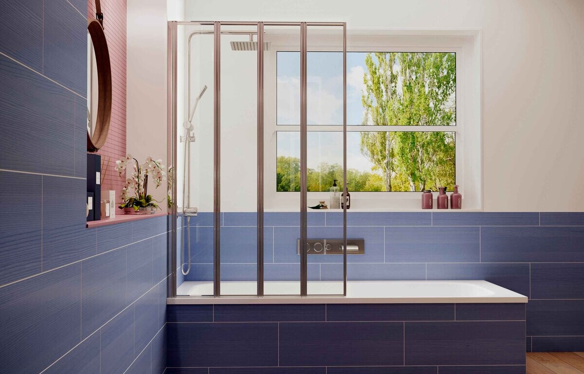 Шторка для ванны Ambassador Bath Screens 16041111L (100х140) хром,стекло прозрачное,складная,1 место