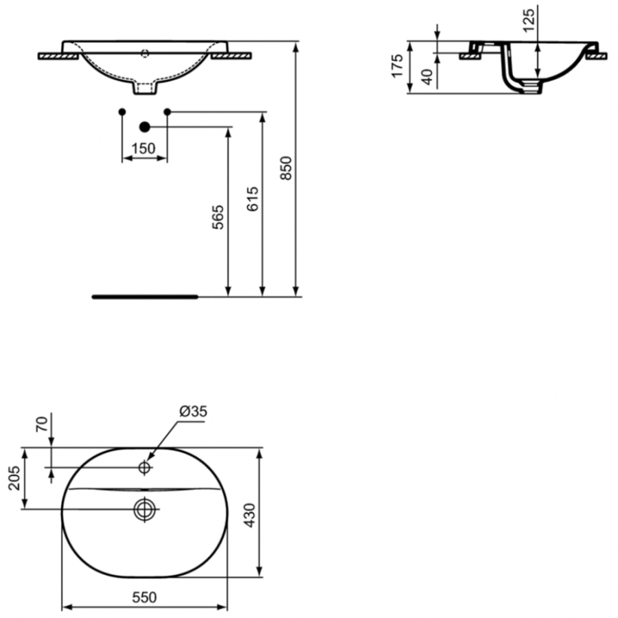 Ideal Standard Connect раковина 55x43 см E503901