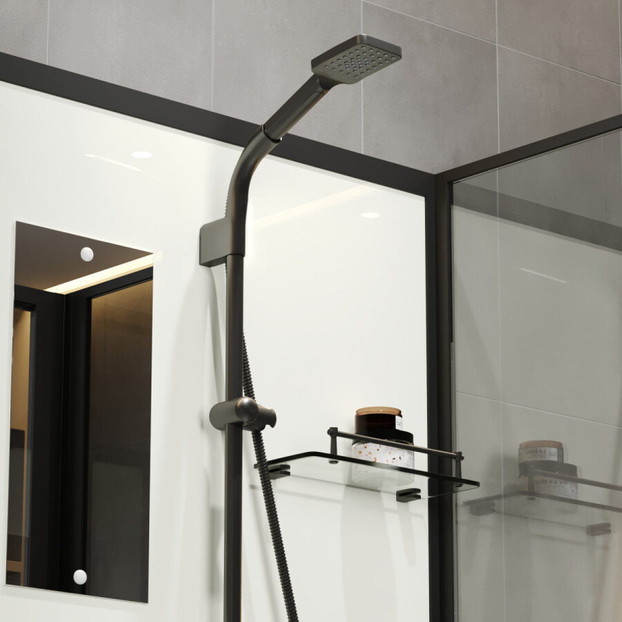 Душевая кабина Niagara Standart ST80/15Q/BL/BK (80х80х200) поддон 15см,распашная,черный,без крыши,3 места