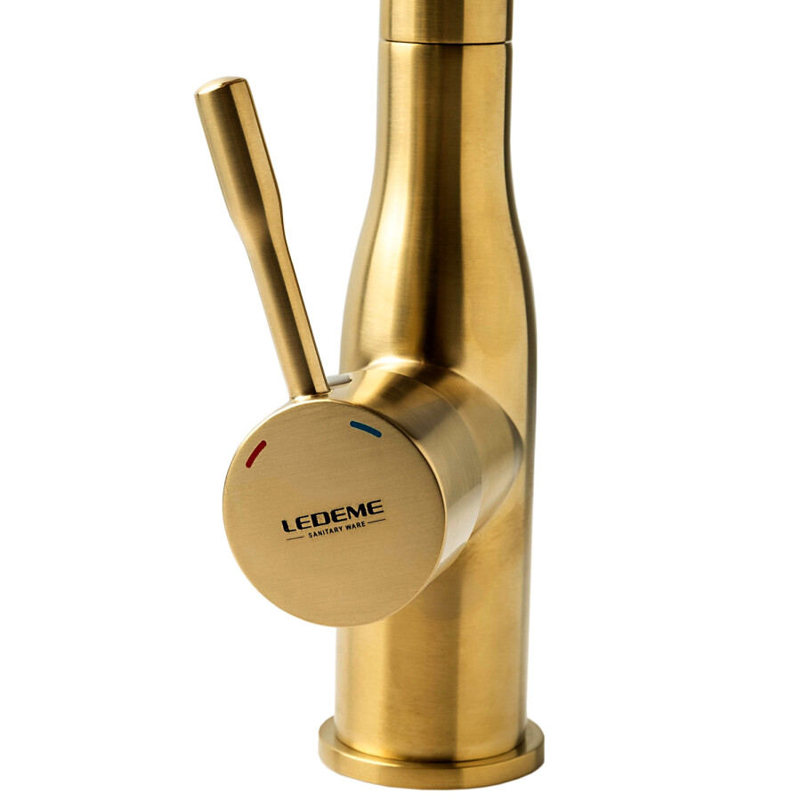 Смеситель для кухни Ledeme L4698Y Золото