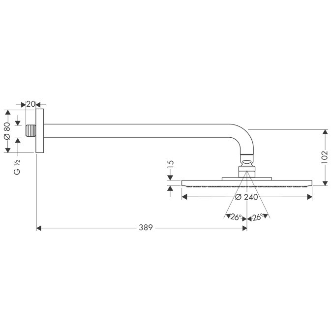 Hansgrohe Raindance S 240 Air 27474000 верхний душ настенный 240 мм