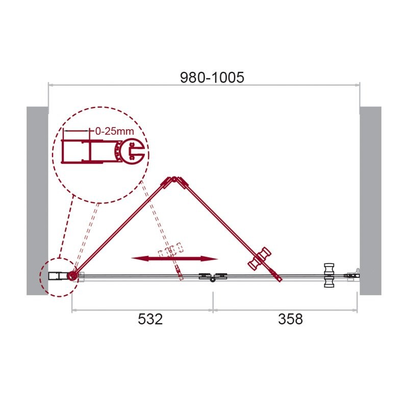 BelBagno душевая дверь ALBANO-BS-12-100-C-Cr 100х195