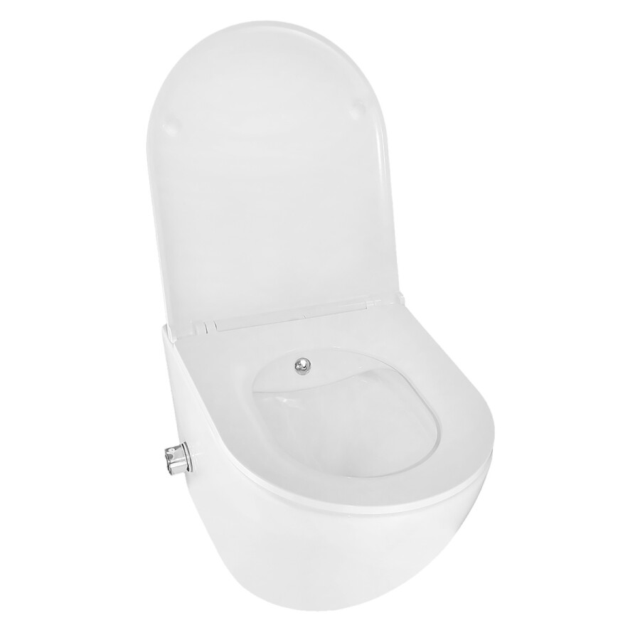 Унитаз подвесной Azario Grado 365х495х365 безободковый, с функцией биде, с быстросъемным сиденьем микролифт AZ-046E-NR