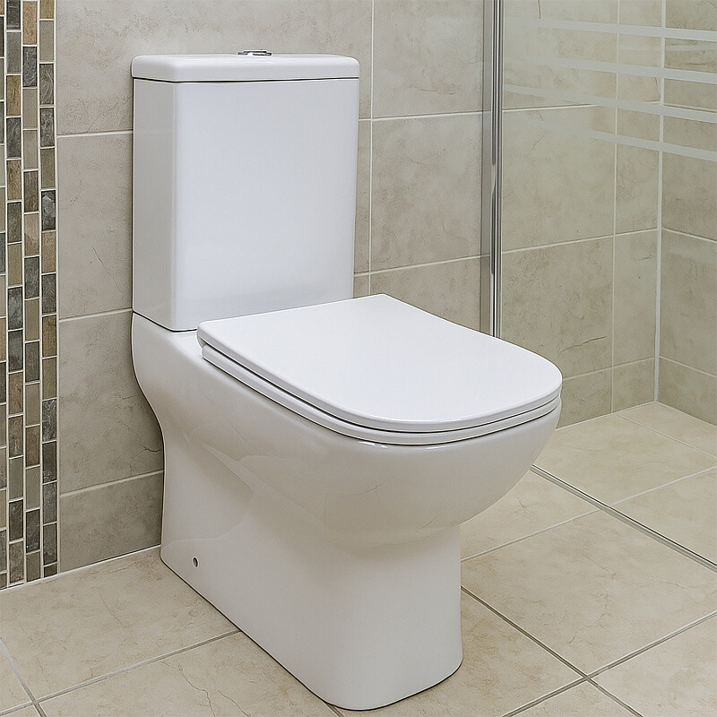 Унитаз-компакт Azario VARO 365х615х805 напольный, безободковый,с быстросъемным сиденьем Микролифт, полипропилен AZ-2171