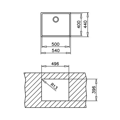 Мойка Teka BE Linea 50.40 (R15) 10125145 нержавеющая сталь полированная система Pop-Up 54х44 см