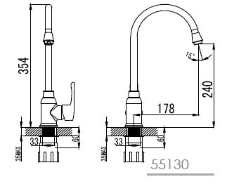 Imprese Mze 55130 смеситель для кухни хром