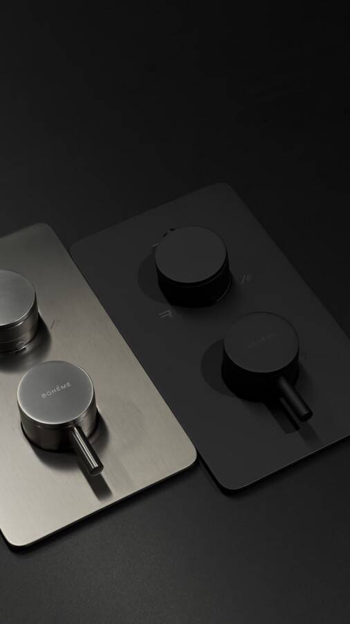 Смеситель встраиваемый с термостатом 2-х проходной Boheme Cell Thermo Nickel Brush 134-2-NB