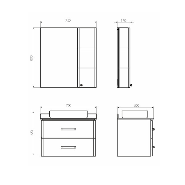 Тумба-умывальник Comforty Амстердам-75 белая с раковиной Comforty T-Y9378 00-00013775CF