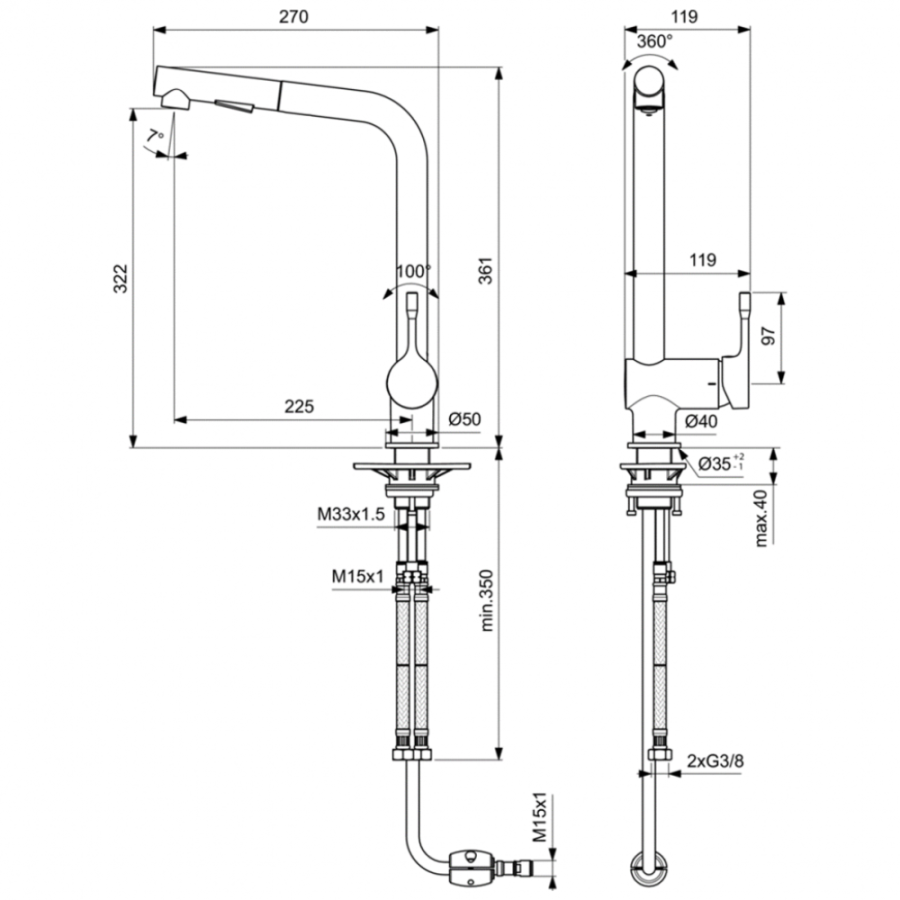 Ideal Standard Ceralook смеситель для кухни BC178GN