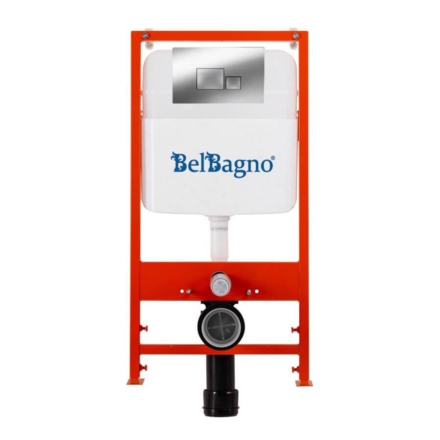 BB026/BB071CR Система инсталляции для подвесных унитазов BelBagno BB026 с кнопкой смыва BB071CR