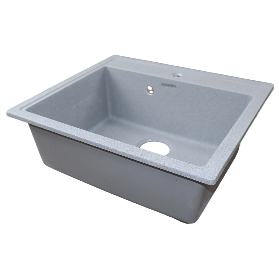 Кухонная мойка AZARIO Onda 565x505x200 искусственный мрамор, сифон в комплекте, цвет серый (CS00105223)