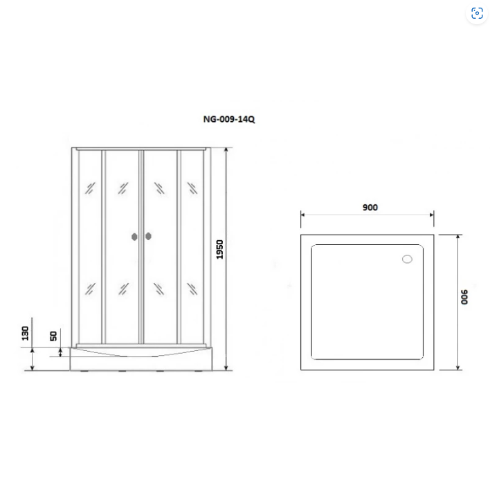 Душевой уголок Niagara 90x90 NG 009-14Q BLACK _0091452QB
