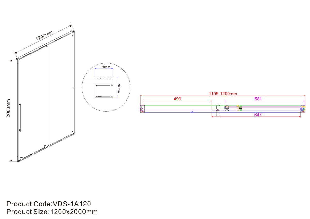 Vincea Arno душевая дверь 120 см черная / тонированная VPS-1A120CGB