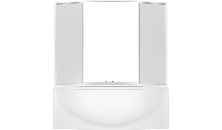 BAS Фиеста шторка для ванны 145х86 см пластик матовый профиль белый