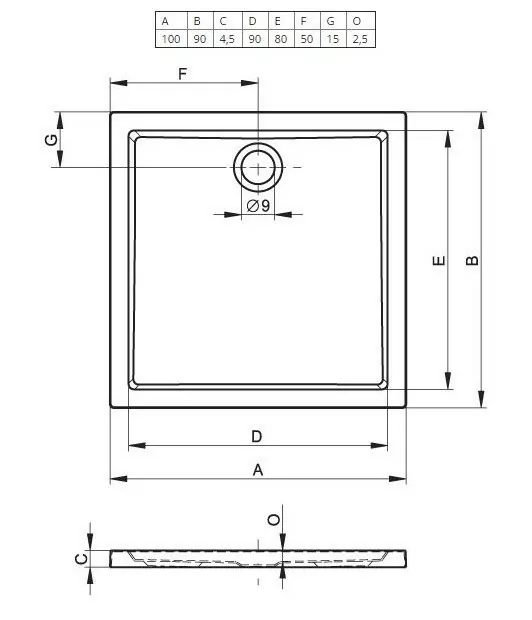 Riho Zurich 252 душевой поддон акриловый 100х90 DA6000500000000
