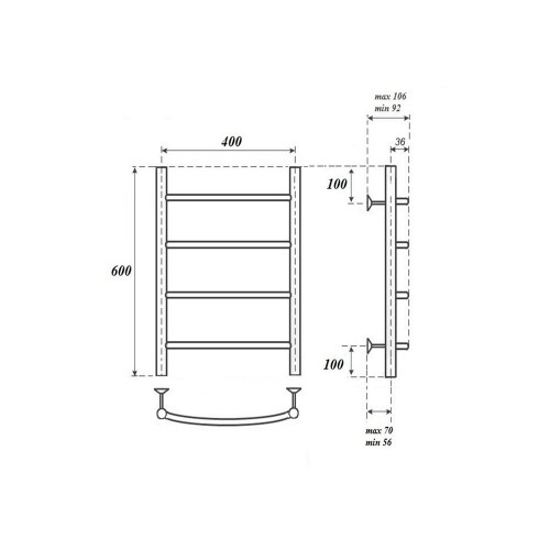 Point Афина полотенцесушитель электрический 40х60 PN04146E