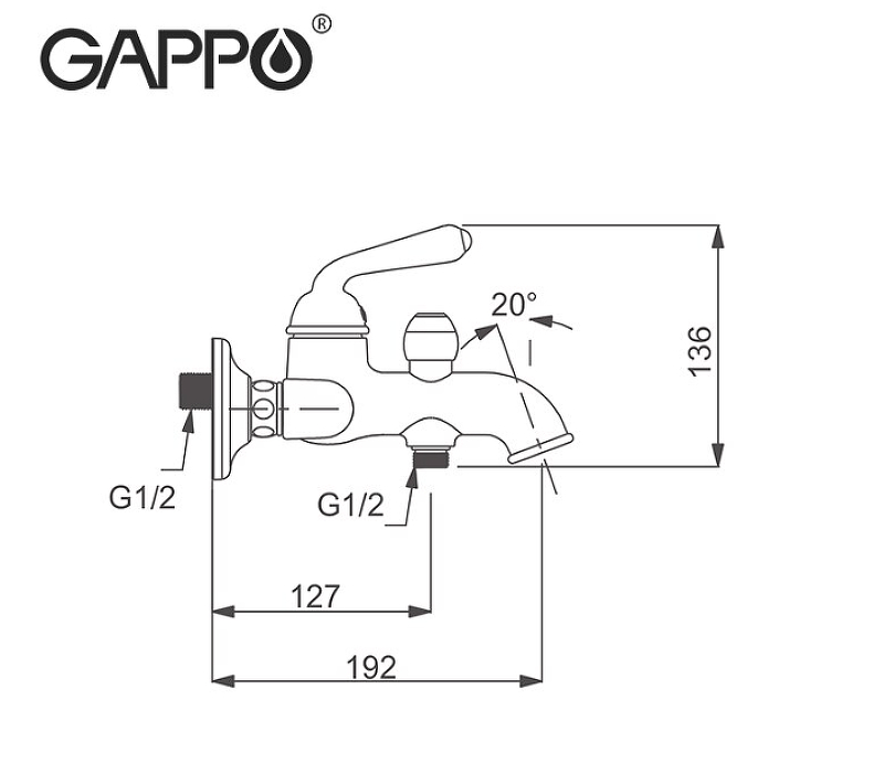 Смеситель для ванны Gappo G3288