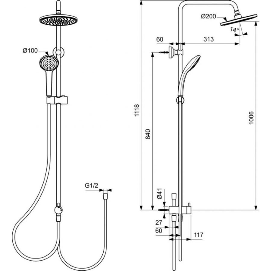 Ideal Standard IdealRain душевая система BC747XG