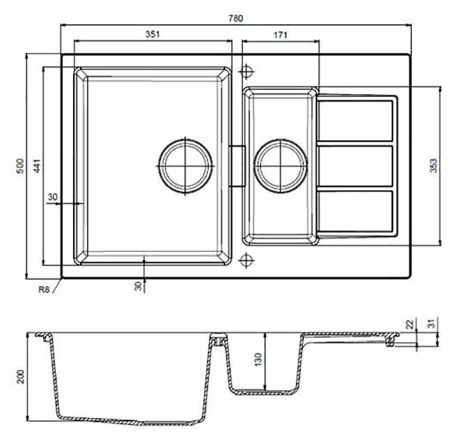 Franke SID 651-78 кухонная мойка тectonite белый 78 x 50 см