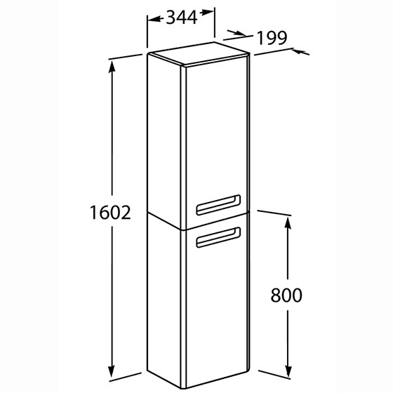 Roca Gap шкаф-колонна правосторонний белый подвесной 160 см