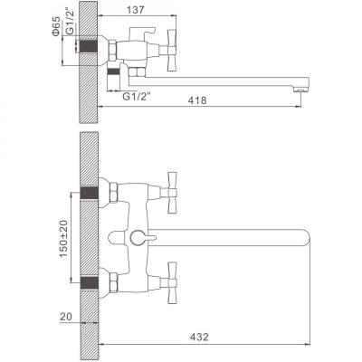 Gerhans H13 смеситель для ванны 13213