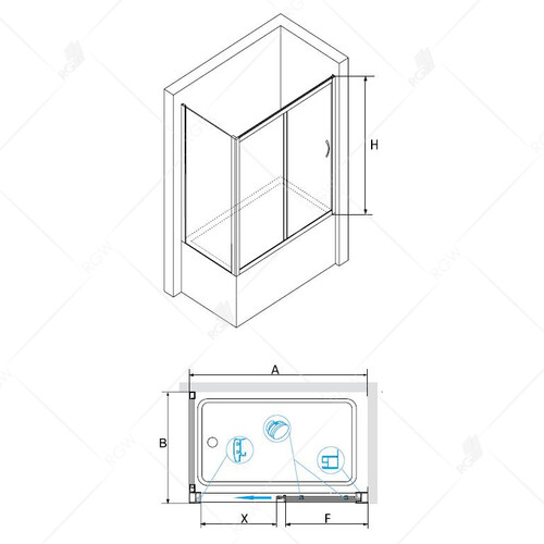 RGW SC-91 (SC-62+Z-052) шторка на ванну 180х70 см, стекло прозрачное 01119287-11