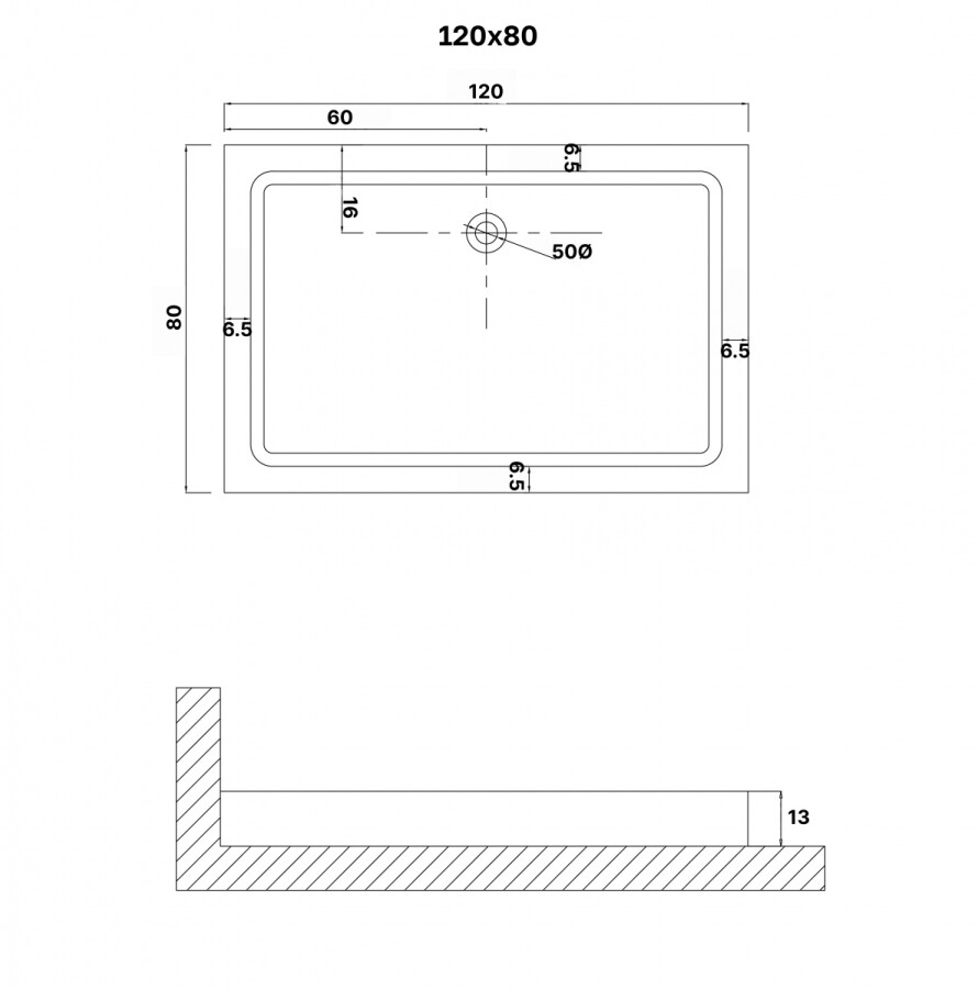 Душевой поддон 120x80 Niagara NG-P1280-14Q