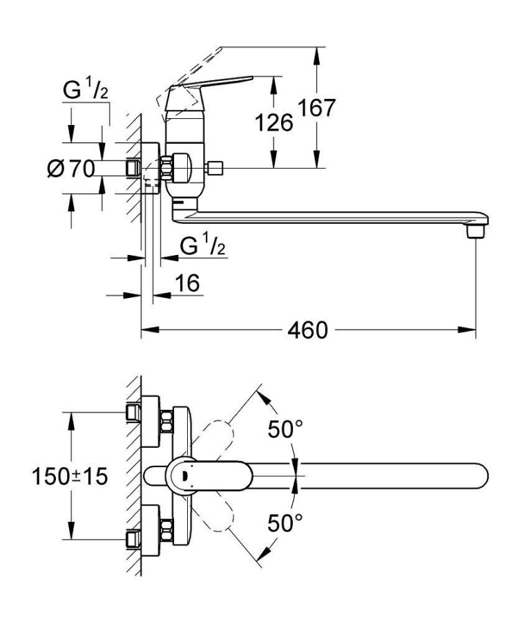 Grohe Eurosmart Cosmopolitan 32847000 смеситель для ванны хром