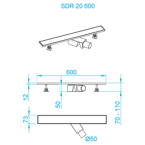 RGW SDR-20 душевой трап 60 см хром 47212060-01