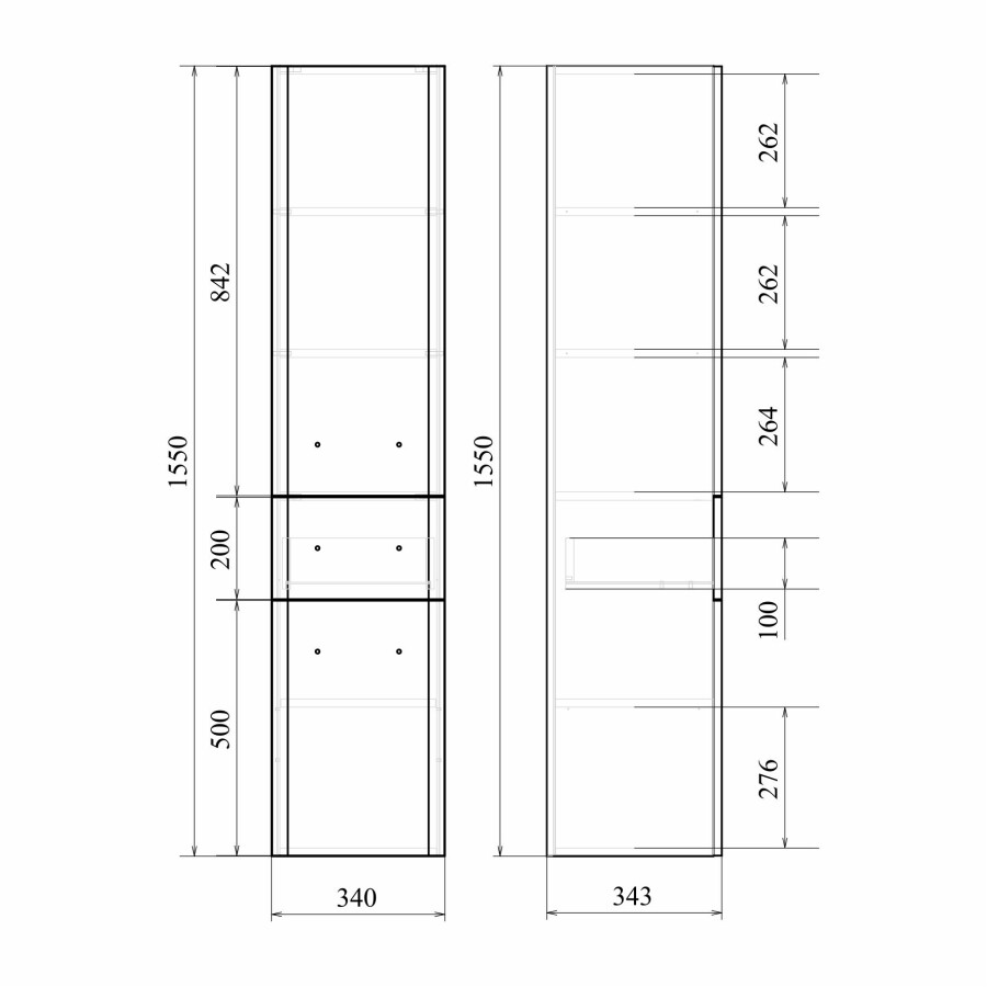 Mirsant Fuji 34 Шкаф-пенал подвесной правый УТ000043900