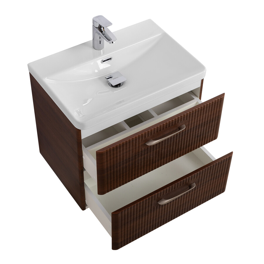 Подвесная тумба с раковиной Belbagno DUE 50 см Noce DUE-500-2C-SO-NOCE-P BB-8076-3-50
