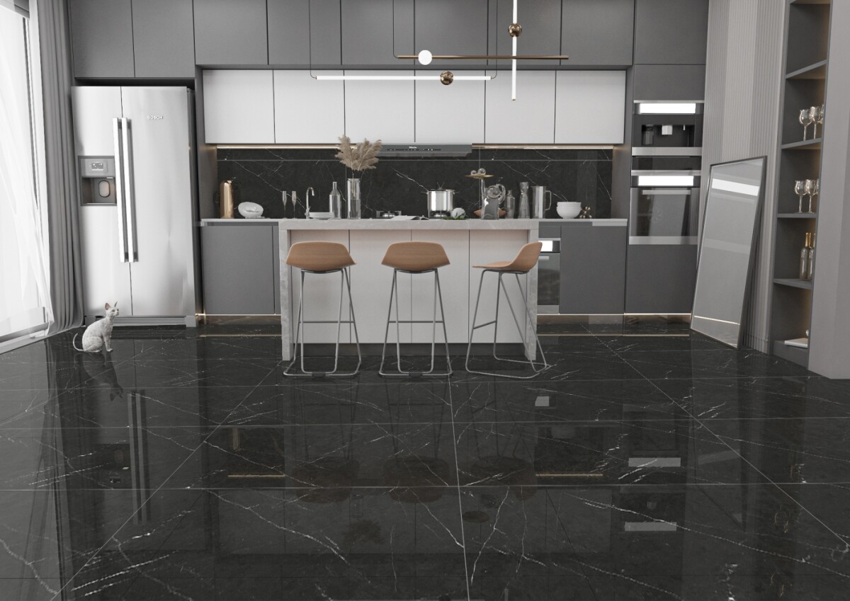 Керамогранит 7930138702589 Eurotile Pietra Negro High Glossy 60x120