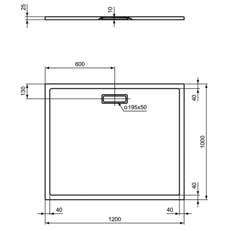 Ideal Standard Ultraflat New душевой поддон 120х100 T448901