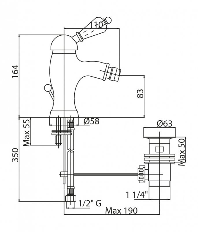 Cezares Vintage смеситель для биде бронза VINTAGE-BSM1-02-Sw