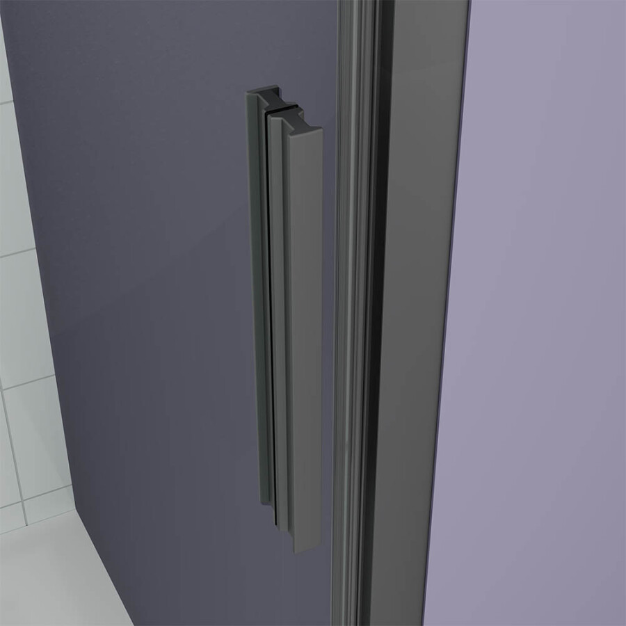 Душевой угол Veconi Ottimo P30SP B (70×70×190) распашная, профиль чёрный матовый, стекло матовое OP30B-SP-7070-07-C9