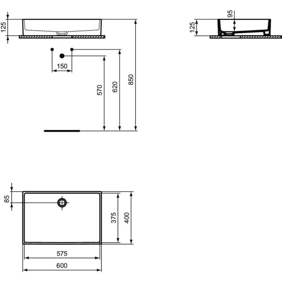 Ideal Standard Extra раковина 60х40 см T374001