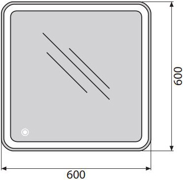 Зеркальное полотно BelBagno 60*60 SPC-MAR-600-600-LED-TCH