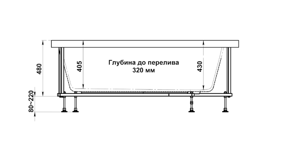 BAS Антигуа ванна акриловая угловая правая 170х95 см В 00151