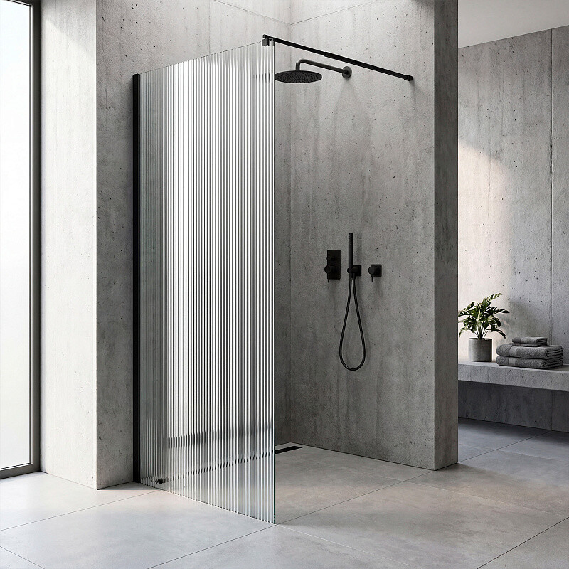 Душевая перегородка Loranto Walk-in 130х200 CS-Z02В-130 профиль черный матовый