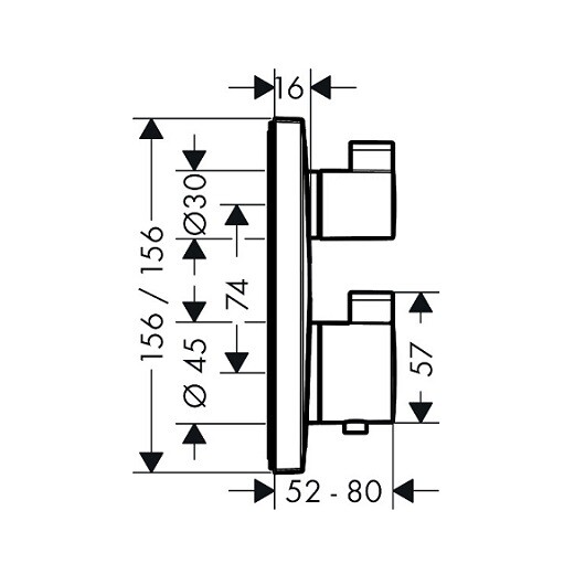 Hansgrohe 15714140S Set HG Ecostat Square термостатический смеситель для душа (15714140+01800180) шлифованная бронза